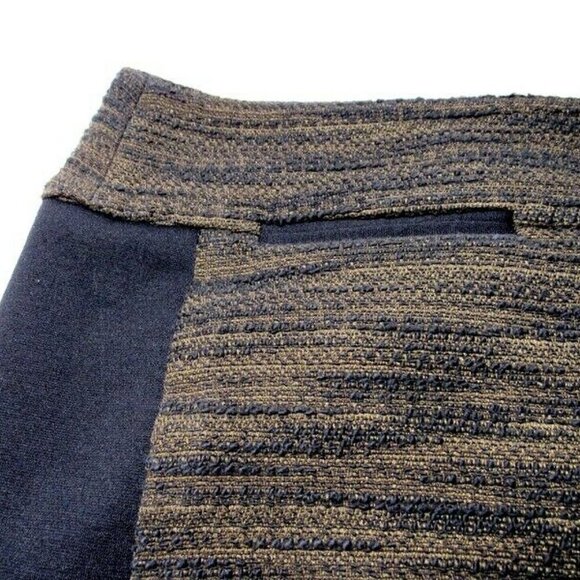 Anne Taylor Loft Skirt Olive Tweed Black - Picture 5 of 6
